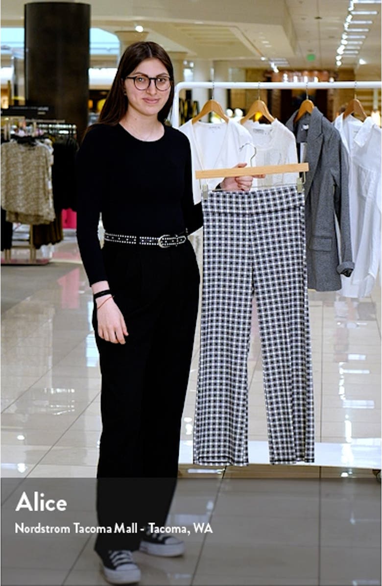Gingham Crop Flare Cotton Blend Leggings, sales video thumbnail