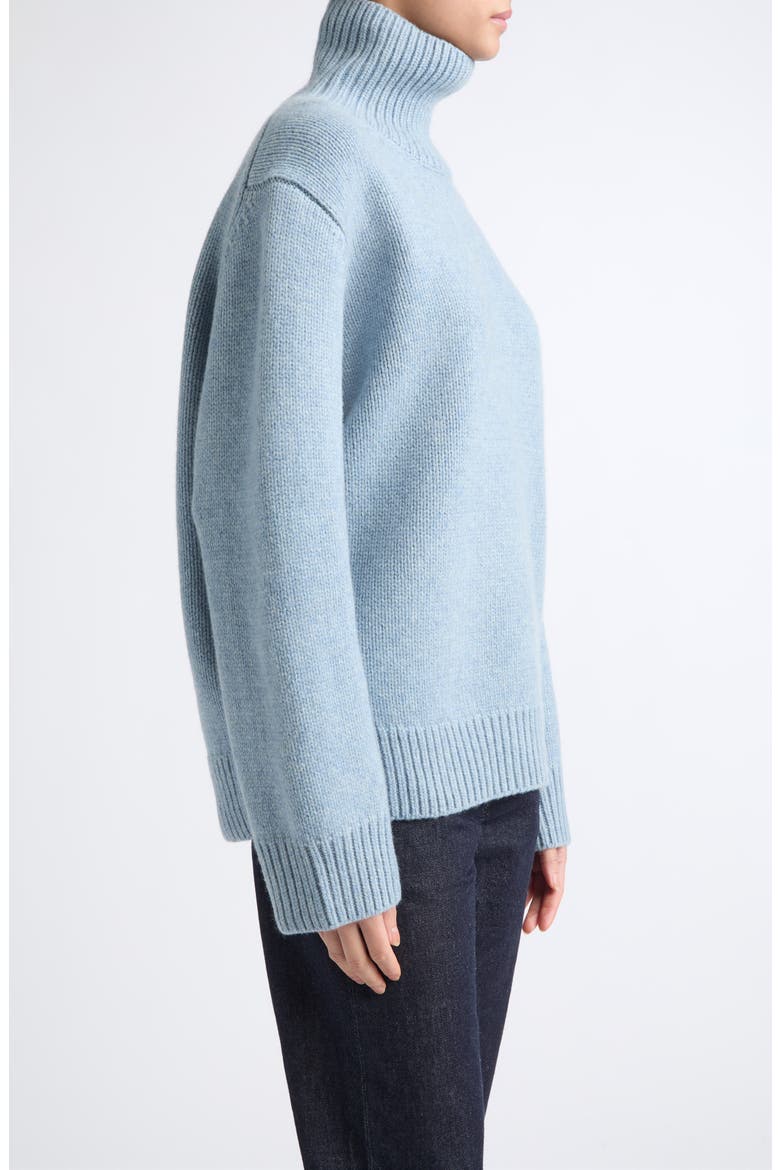 Oversize Lambswool Turtleneck Sweater, Alternate, color, VINTAGE BLUE