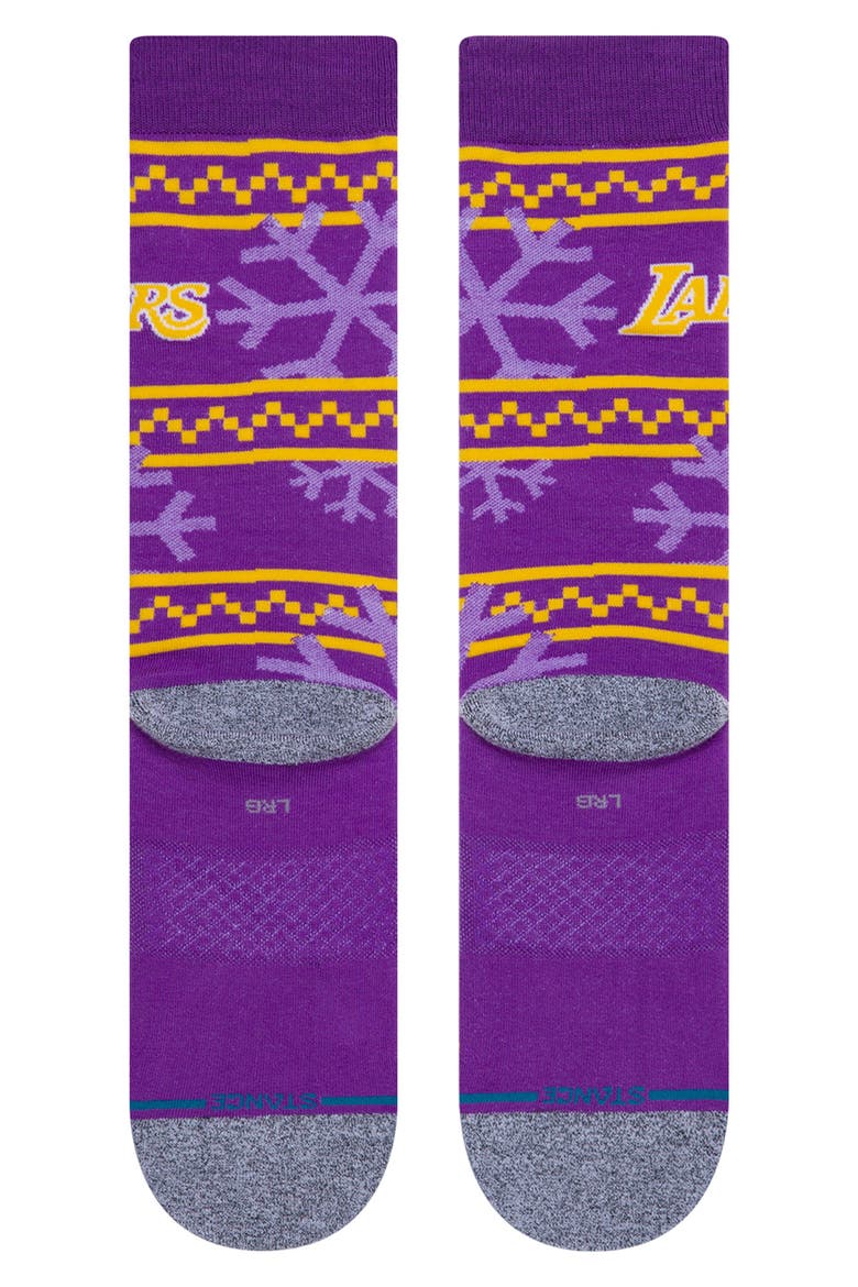 Los Angeles Lakers Crew Socks, Alternate, color, PURPLE