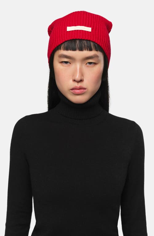 Apparis Cara Logo Patch Beanie In Red