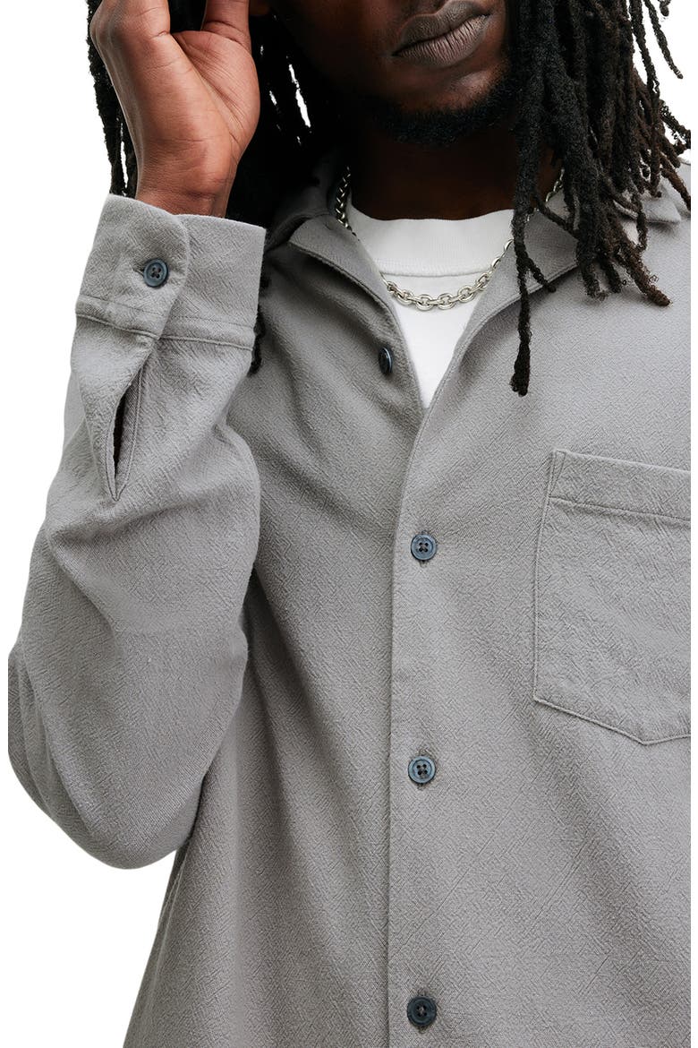 Cudi Textured Long Sleeve Camp Shirt, Alternate, color, RADIO GREY