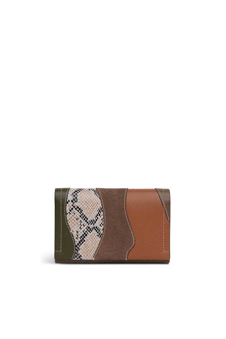 Oak Street - Patchwork Medium Flapover Wallet, Main, color, Coffee