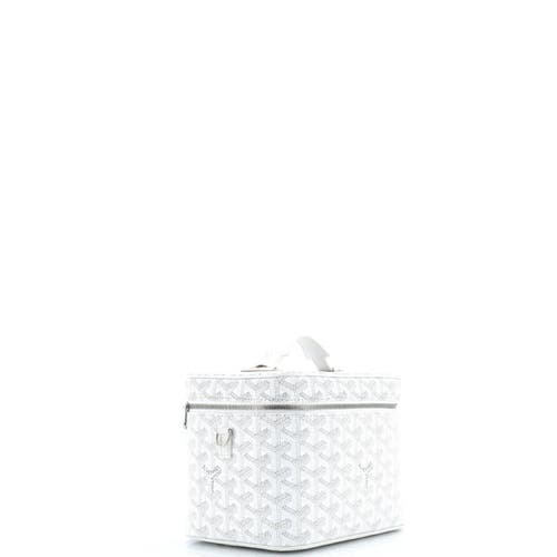 Pre-owned Goyard Goyard Muse Vanity Case Coated Canvas In White