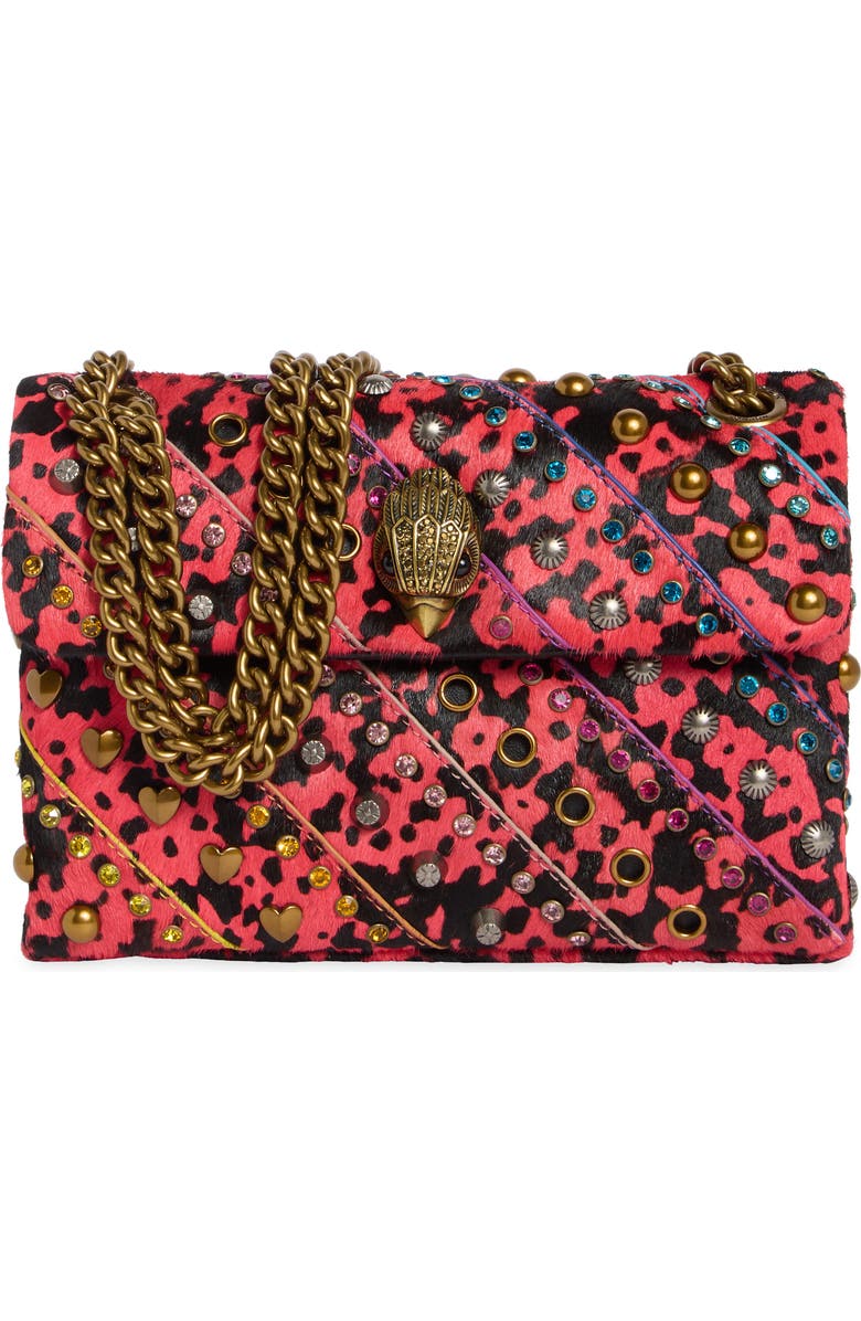 Kurt Geiger London Mini Kensington Genuine Calf Hair Convertible Crossbody Bag, Main, color, Red Combo