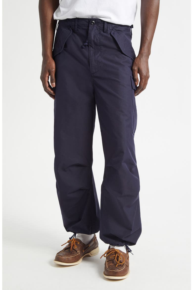 Military Cotton & Nylon Oxford Cargo Pants, Main, color, NAVY