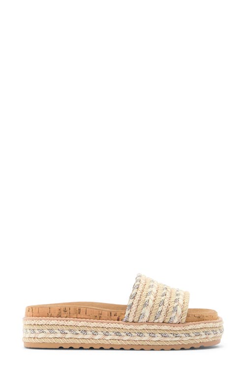 Steve Madden Women's Bellar Raffia Platform Footbed Slide Sandals In Natural Multi