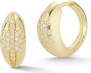 SPHERA MILANO Pavé Cubic Zirconia Starburst Hoop Earrings