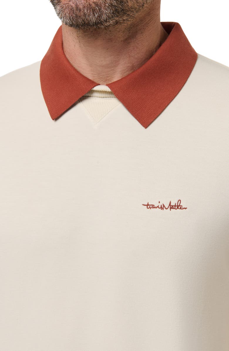 TravisMathew Amenities Collared Sweatshirt, Alternate, color, Birch