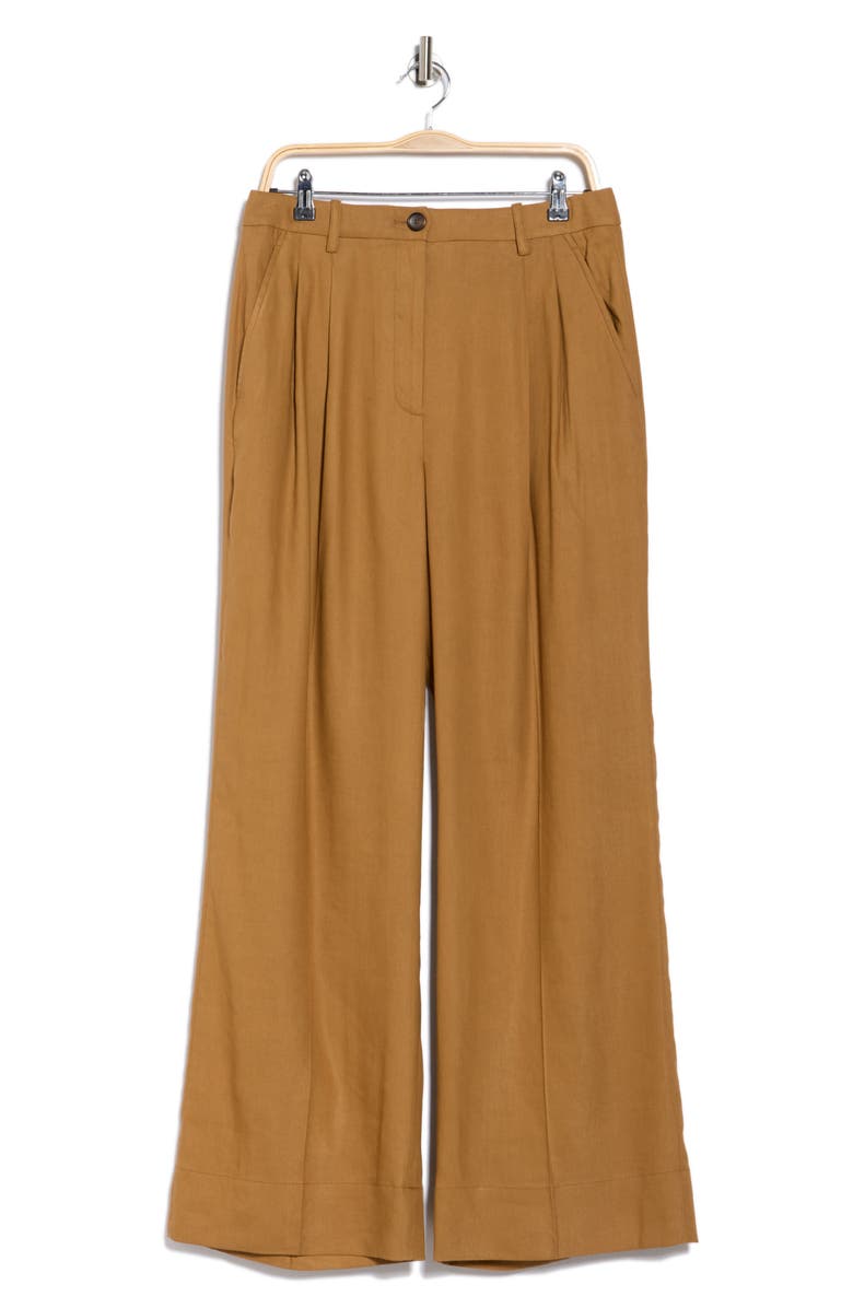 A.L.C. Tommy II Pleated Front Linen Blend Pants, Alternate, color, Copper