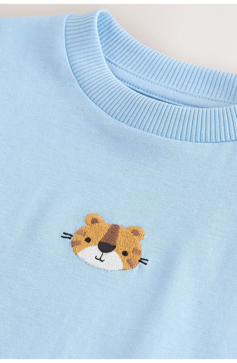NEXT Kids' Lion Emblem Embroidered Cotton T-Shirt, Alternate, color, Blue
