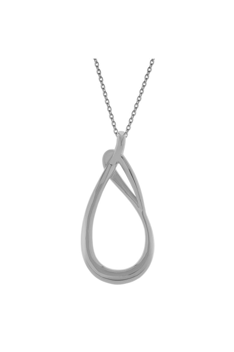 Cirelle Sterling Silver 0.01 Ct Diamond Teardrop Twist Pendant Necklace, Alternate, color, 925 Sterling Silver