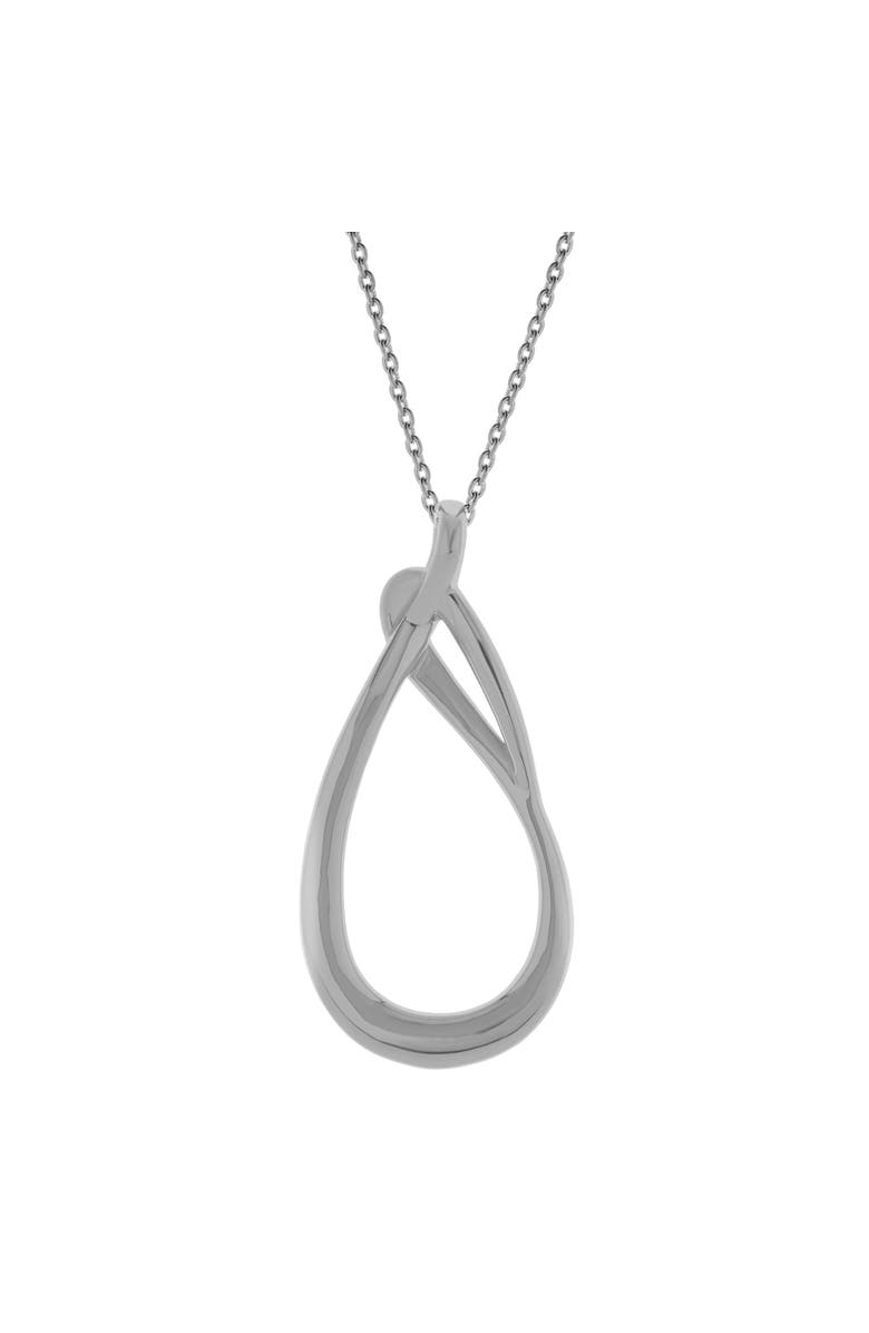 LuvMyJewelry Cirelle Sterling Silver 0.01 Ct Diamond Teardrop Twist Pendant Necklace, Alternate, color, 925 Sterling Silver