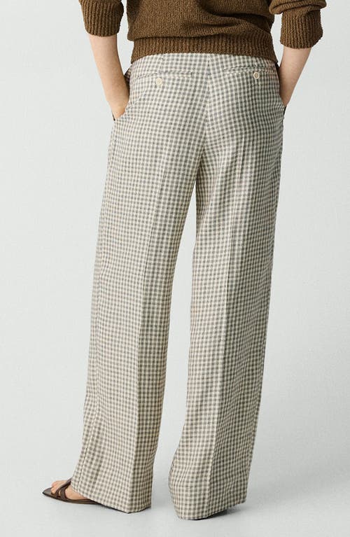 Theory Check Linen Blend Pants