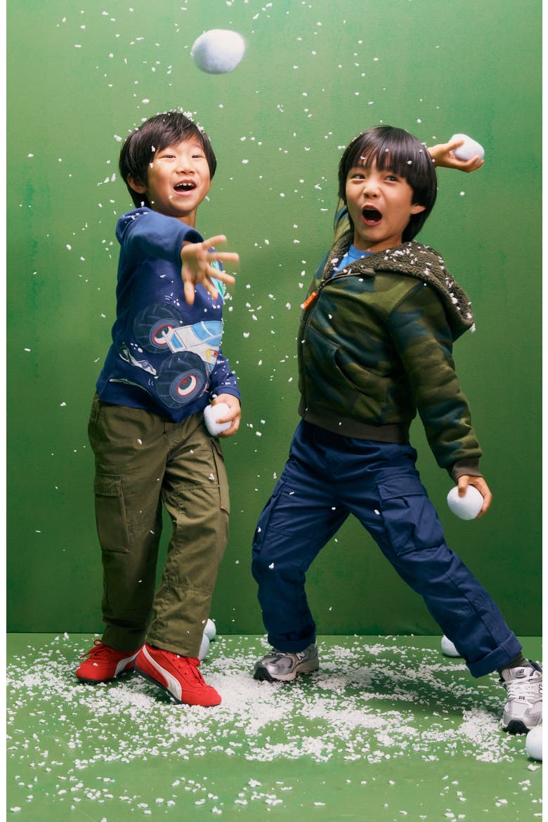 Kids' Adventure Cotton Lined Cargo Pants, Alternate, color, WOODLAND GREEN