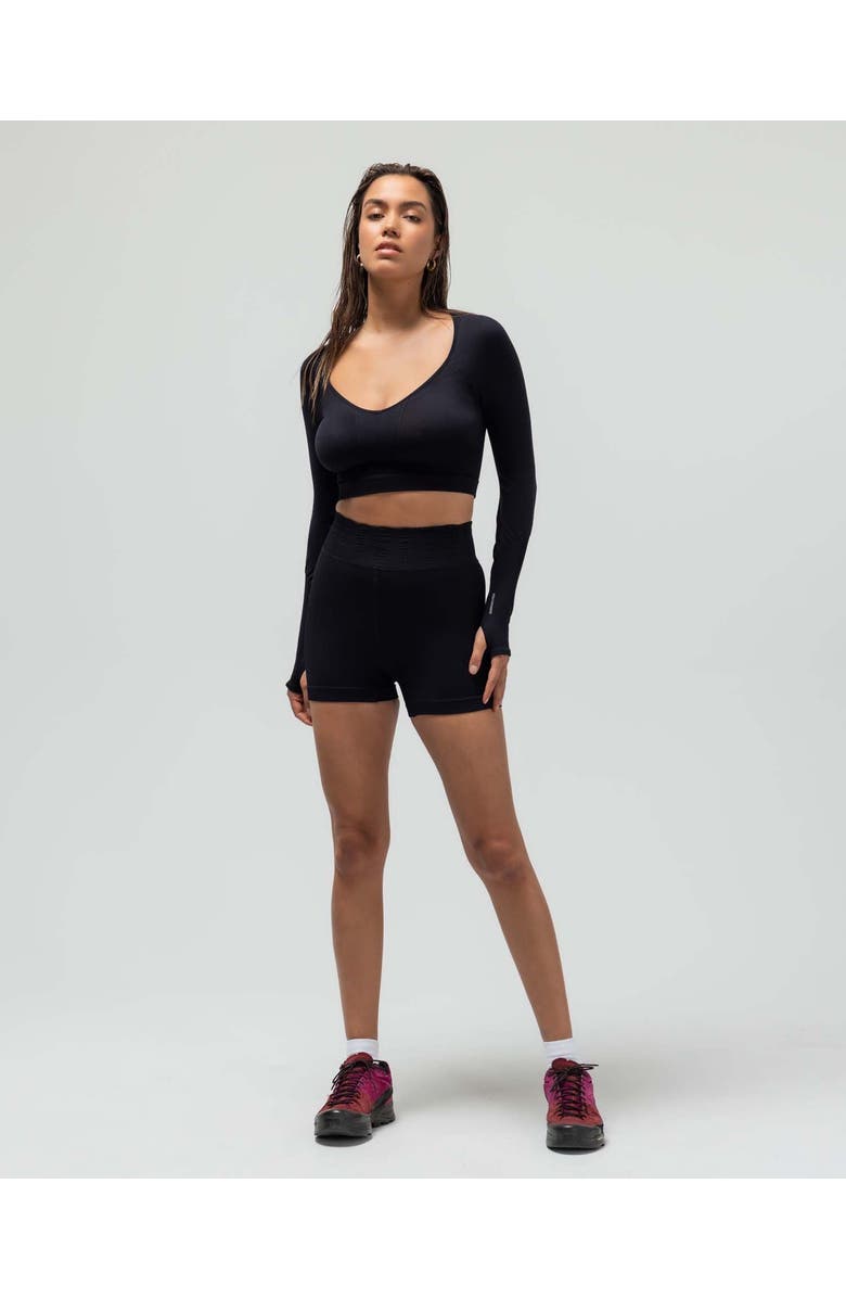 Reformer Ribbed Biker Short, Main, color, Black