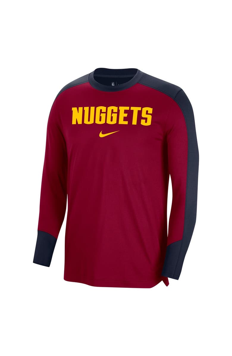 Nike Men's Nike Red Denver Nuggets 2024/25 Authentic Pre-Game Legend Long Sleeve Shooting Shirt, Alternate, color, Red