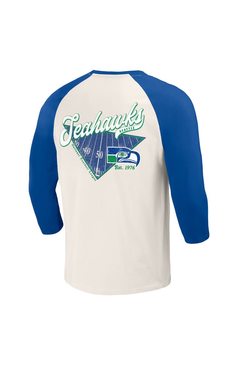 Darius Rucker Collection by Fanatics Men's Darius Rucker Collection by Fanatics Royal/White Seattle Seahawks Raglan 3/4 Sleeve T-Shirt, Alternate, color, Royal