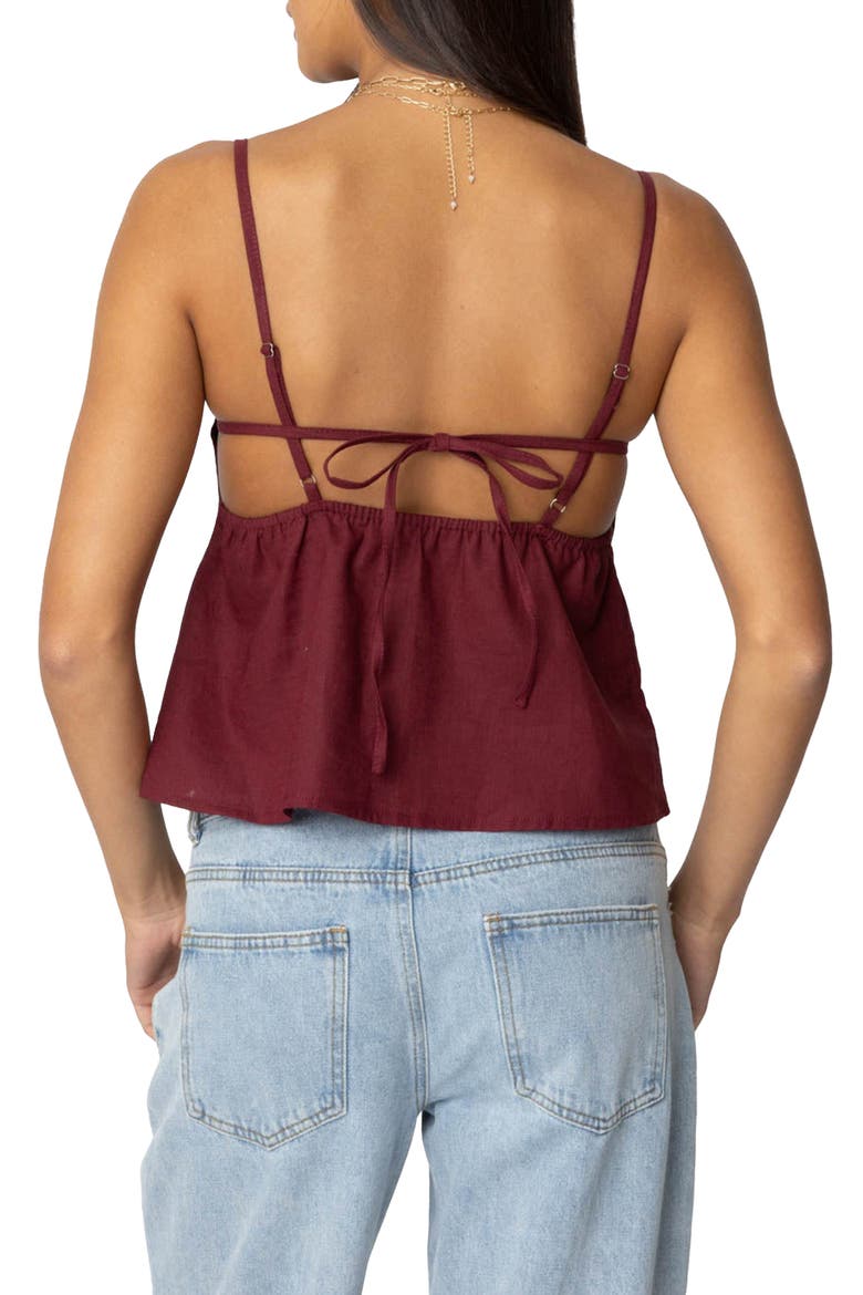 Open Back Cotton Top, Alternate, color, BURGUNDY