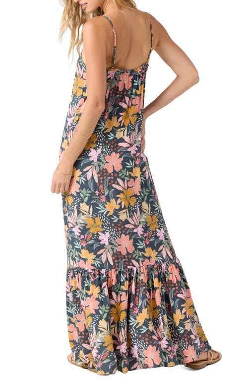 O'neill Arynn Floral Maxi Dress In Gray