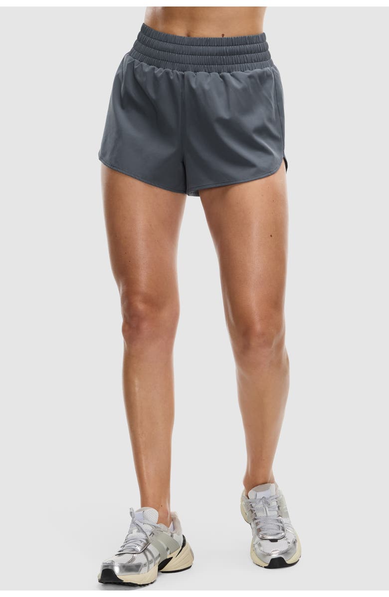 Peloton High Rise 3" Run Short, Main, color, Dark Grey