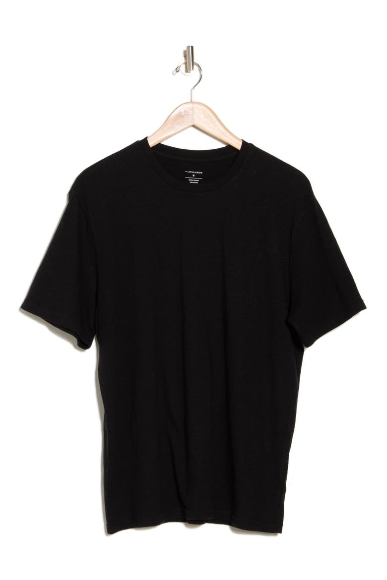 Slub Cotton Crewneck T-Shirt, Alternate, color, BLACK