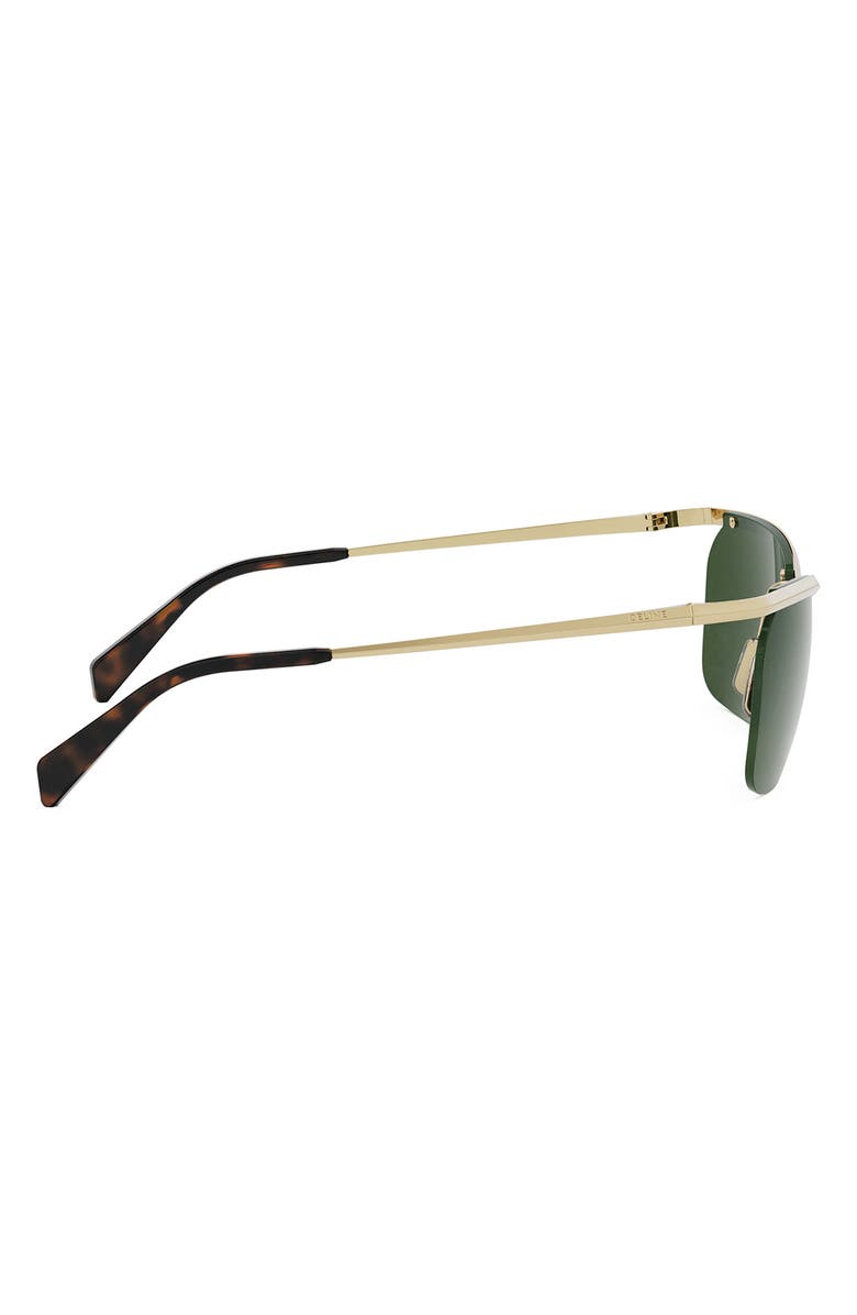 CELINE 62mm Oversize Geometric Sunglasses, Alternate, color, Shiny Endura Gold / Green