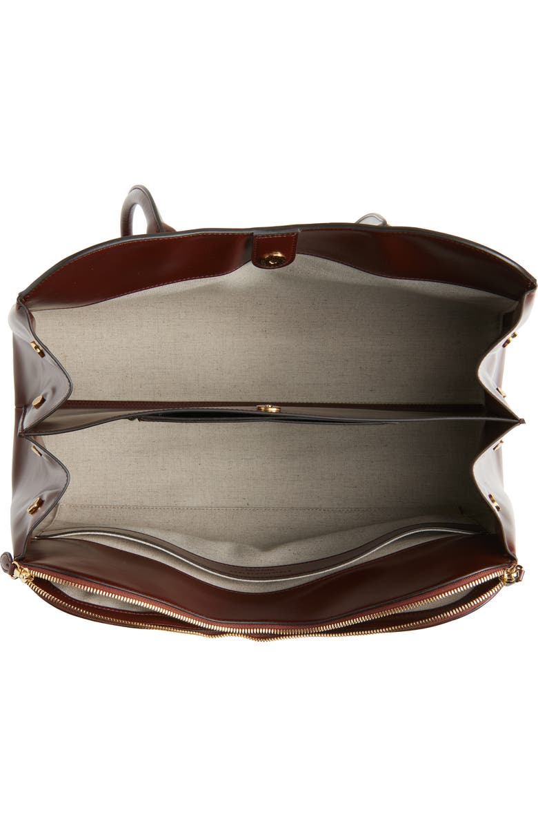 Stella McCartney Ryder Patent Open Tote, Alternate, color, Mahogany