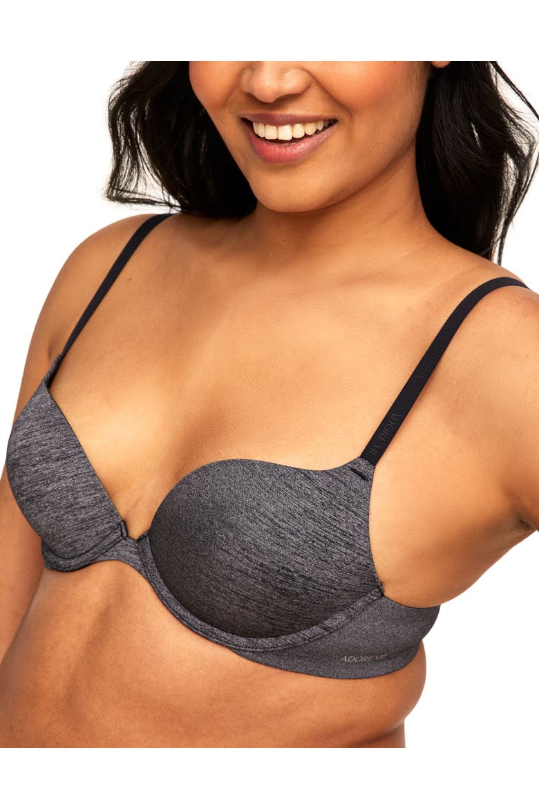 Analize Push Up Plunge Bra, Alternate, color, Black