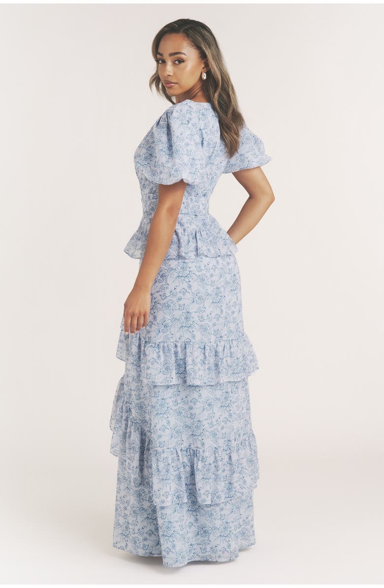 Six Stories Freya Floral Belted Ruffle Maxi Dress, Alternate, color, 