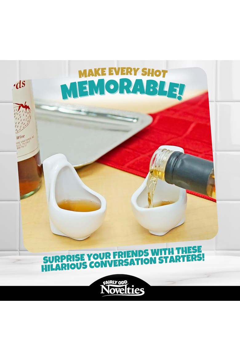 Urinal Shot Glasses, 2 Pieces, 1.5oz - 3.1 Inches, Dishwasher Safe, Alternate, color, Multicolored