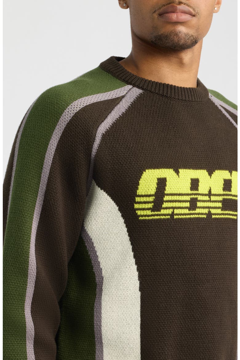 Estadio Cotton Graphic Sweater, Alternate, color, BROWN MULTI