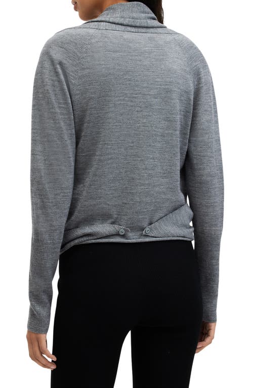 Allsaints Wasson Pirate Wrap Merino Wool Cardigan In Gray