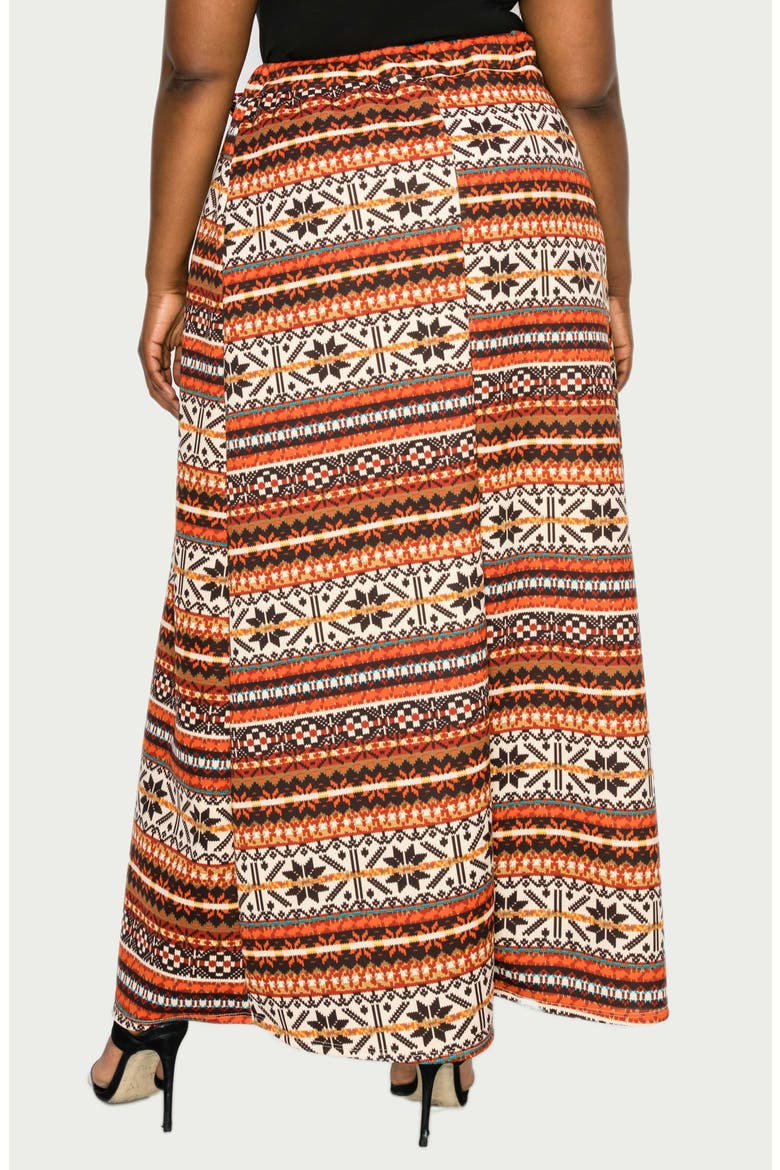 Ari Wrap Maxi Skirt, Alternate, color, RUST
