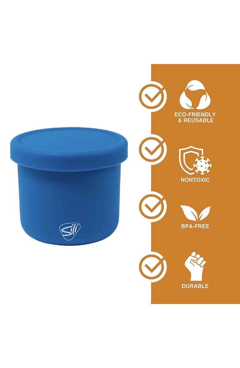 Silipint Silicone 10oz Lidded Bowls 2 Pack, Alternate, color, Blue