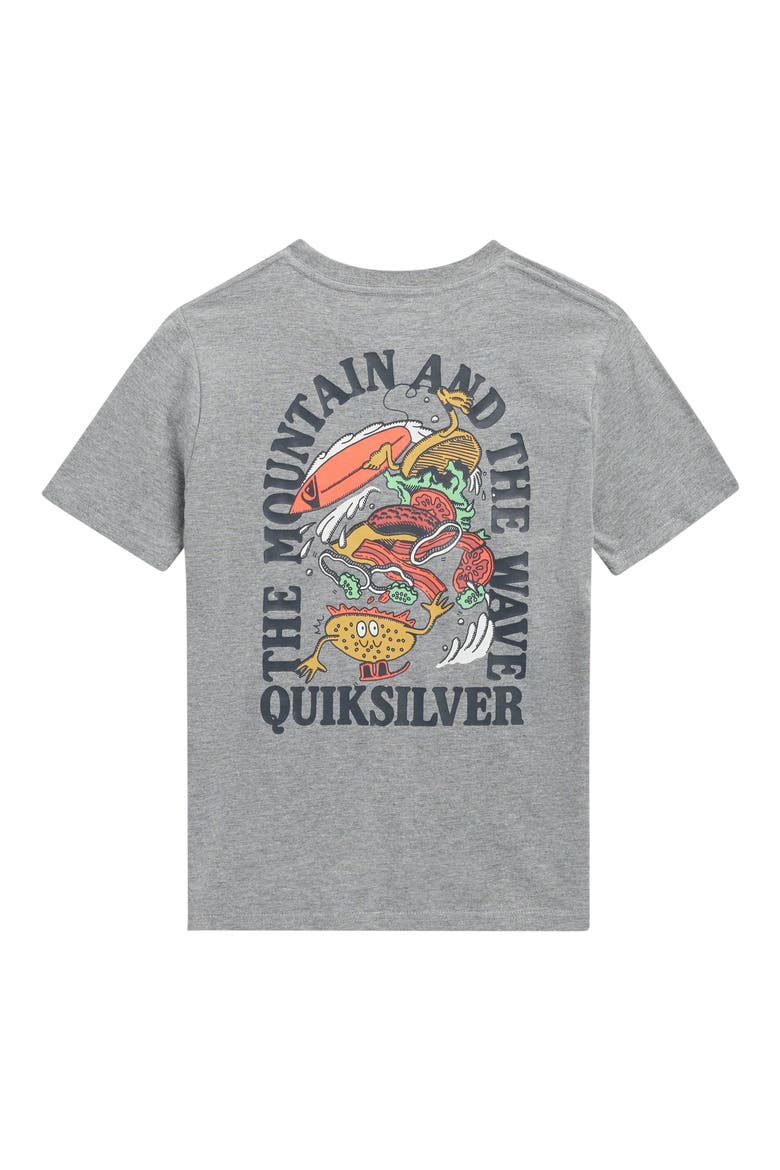 Kids' Burger Wipeout Cotton Graphic T-Shirt, Alternate, color, MEDIUM GRAY HEATHE