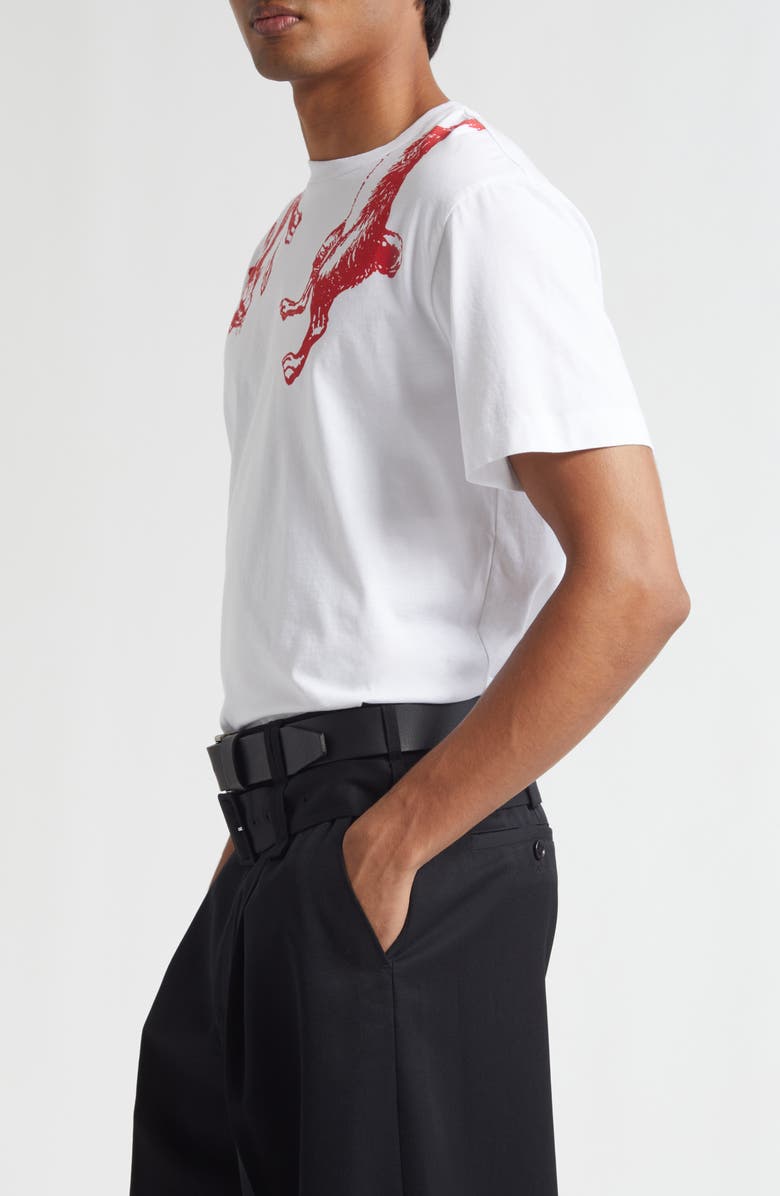 Simone Rocha Hare Illustration Graphic T-Shirt, Alternate, color, White/ Red