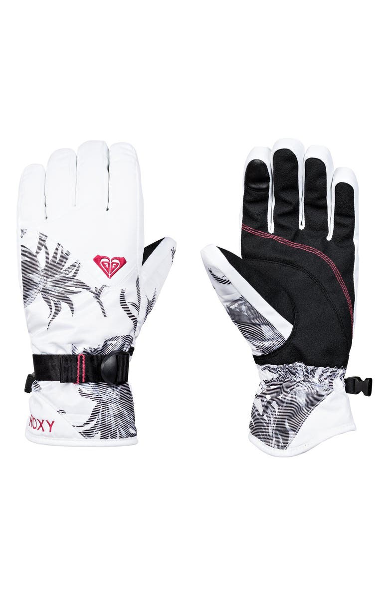 Roxy Jetty Print Snow Sport Gloves, Main, color, 