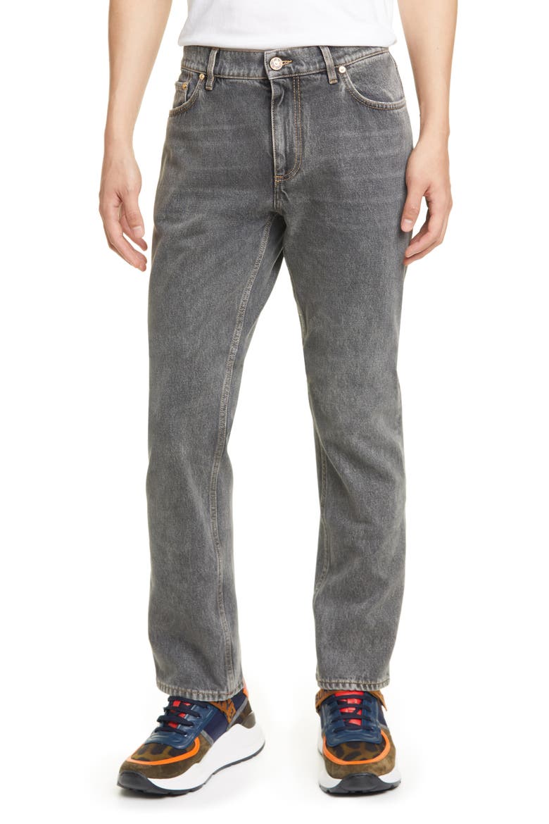 Straight Leg Jeans, Main, color, GREY