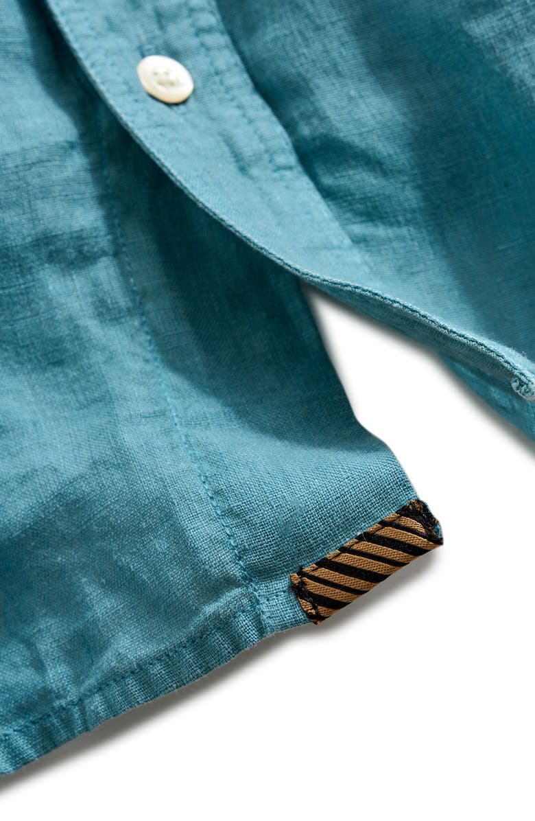 Billy Reid Tuscumbia Linen Button-Down Shirt, Alternate, color, Steel Blue