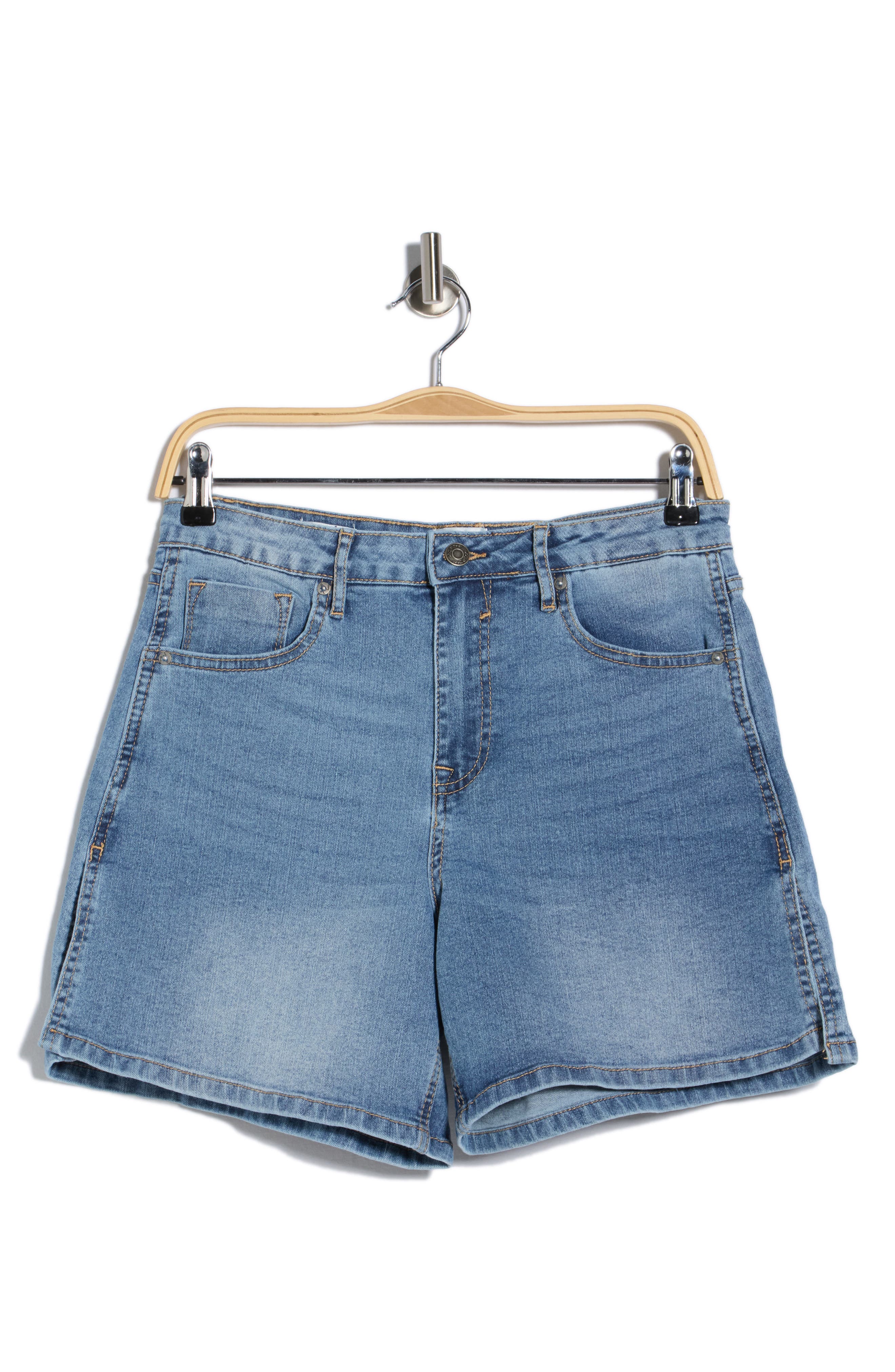 Vigoss High Waist Side Slit Denim Shorts