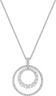 Bony Levy Solstice 18K Gold Double Diamond Circle Pendant Necklace