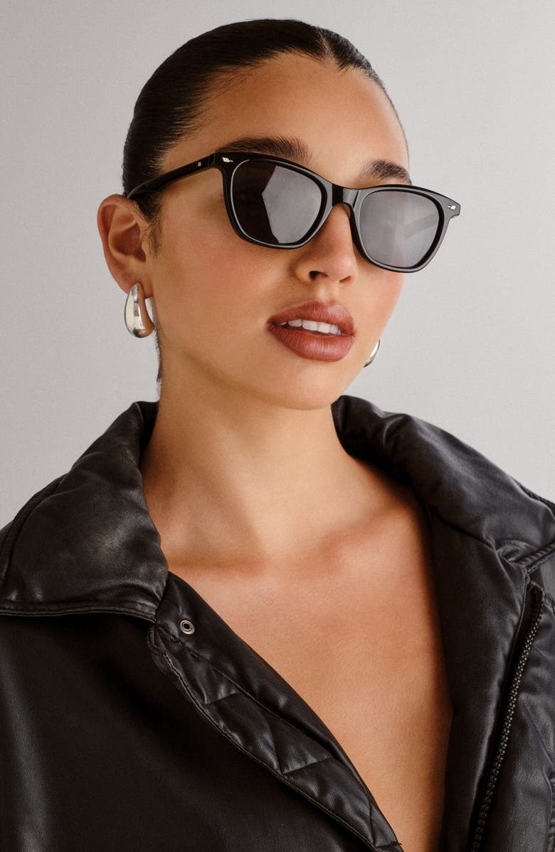 Le Specs Nonsensical 52mm D-Frame Sunglasses, Alternate, color, Black/Smoke Mono Pol