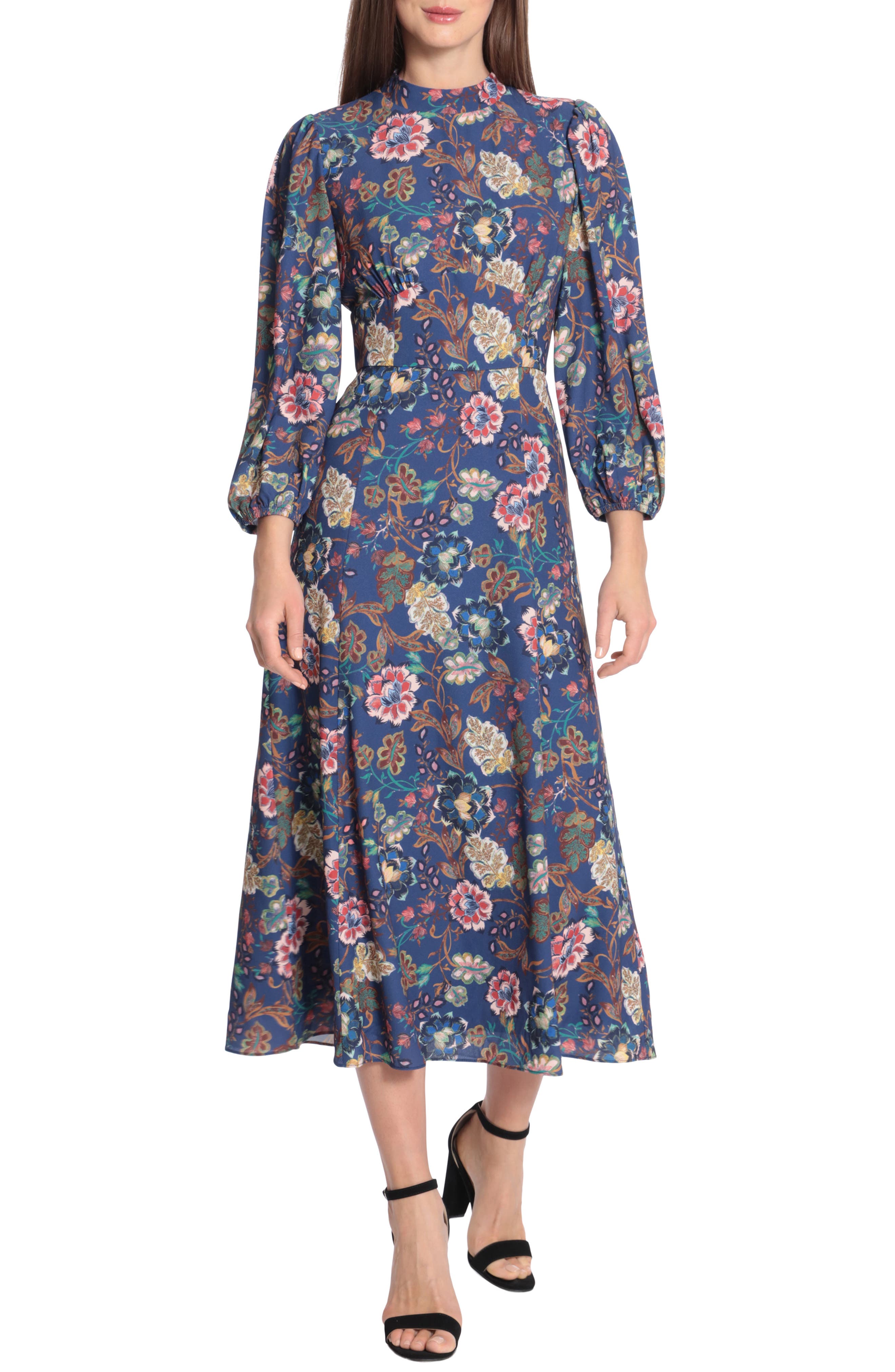 Maggy London Mock Neck Midi Dress (Women) | Nordstromrack
