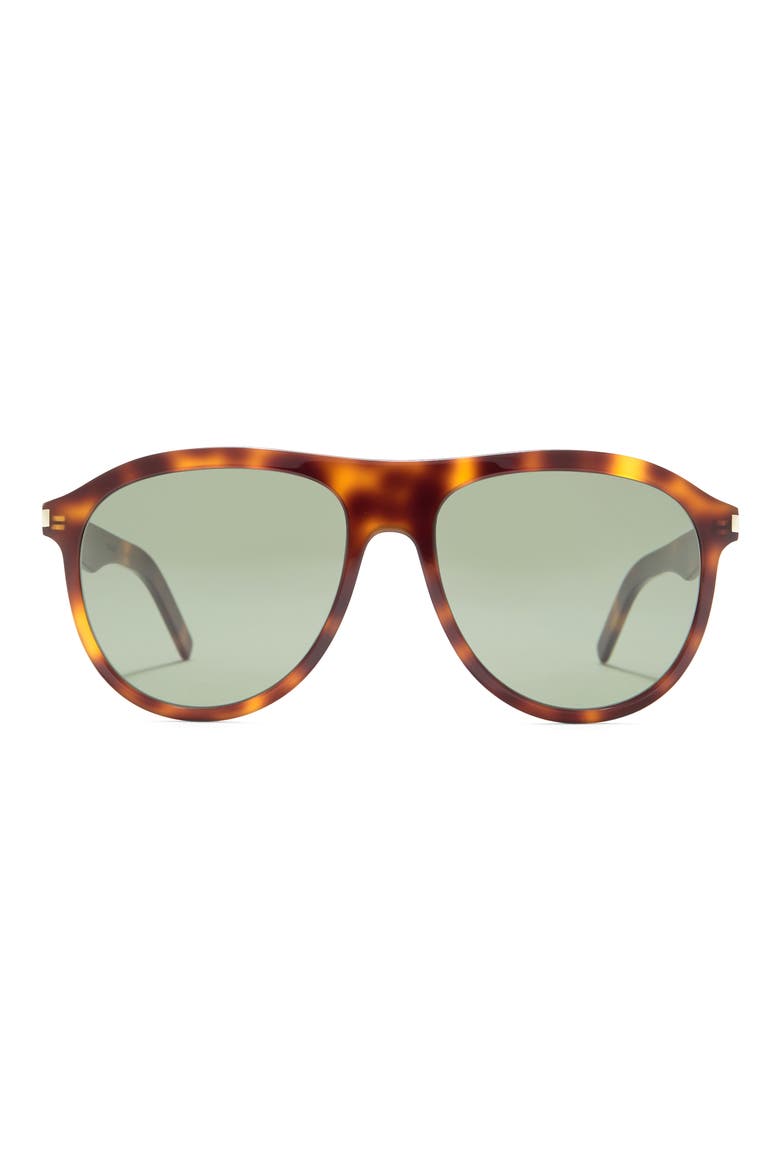 57mm Aviator Sunglasses, Main, color, HAVANA HAVANA GREEN