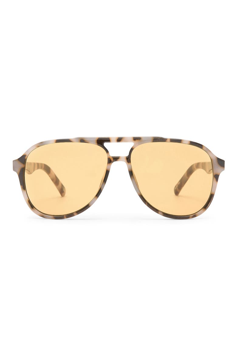 Tragic Magic 56mm Aviator Sunglasses, Main, color, COOKIE TORT/MUSTARD MONO