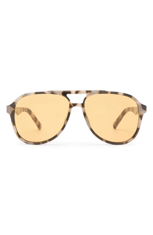 Le Specs Tragic Magic 56mm Aviator Sunglasses In Cookie Tort/mustard Mono