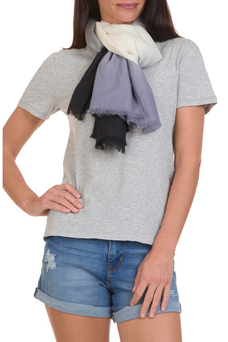 Dip Dye Wool & Cashmere Scarf, Main, color, GREY