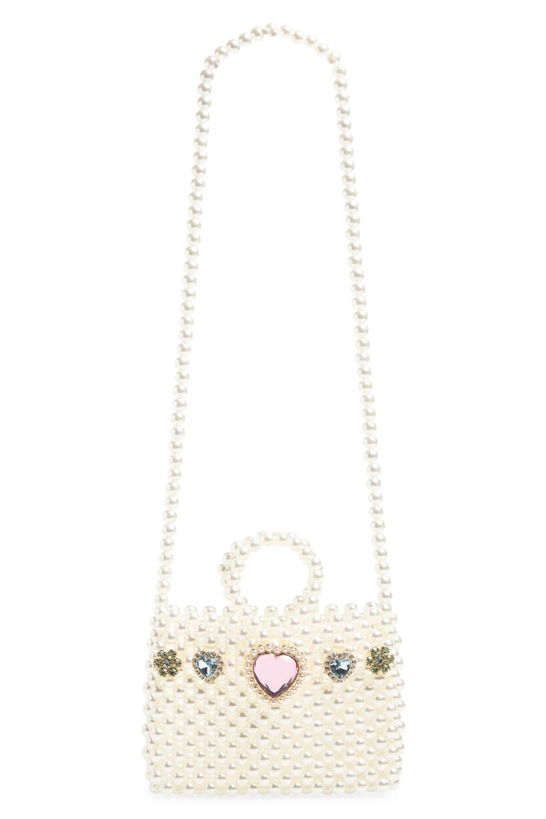 Party Faux Pearl Purse, Main, color, MULTI