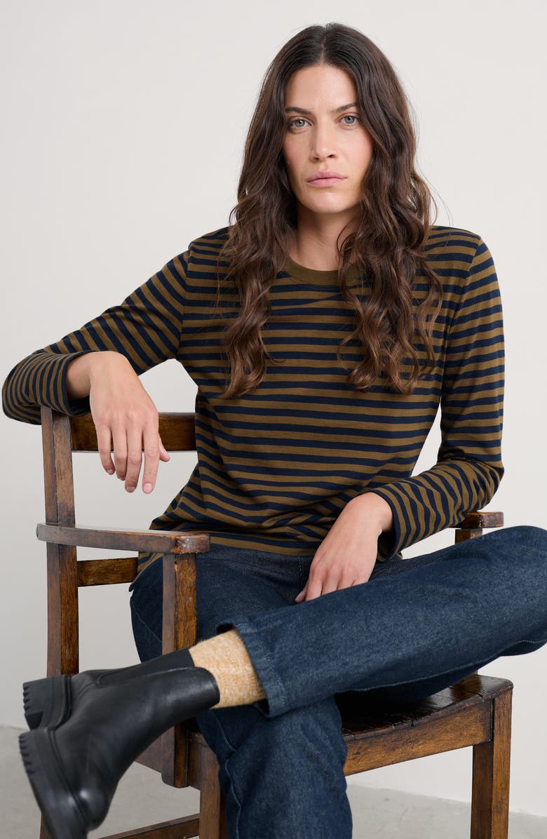 Seasalt Cornwall Perennial Stripe Long Sleeve T-Shirt, Alternate, color,