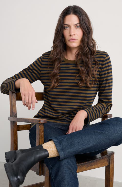 Seasalt Cornwall Perennial Stripe Long Sleeve T-shirt In Black